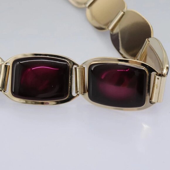 CELINE Shoulder Bag Leather Purple Gold Auth EC729AV - Picture 9 of 15